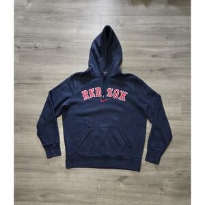 Nike Boston Red Sox Pullover Hoodie Sweatshirt Large Navy Blue Embroidered Logo